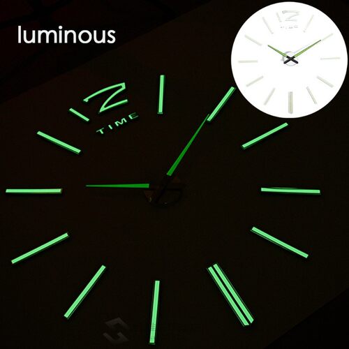 3D Luminous Real Big Wall Clock Rushed Mirror er Diy Living