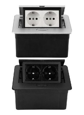 Desktop for Pop Up EU Socket with 2 Outlets Aluminum Alloy