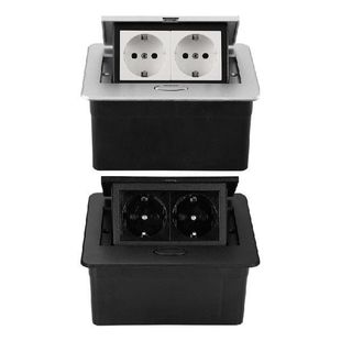 Desktop for Pop Up EU Socket with 2 Outlets Aluminum Alloy