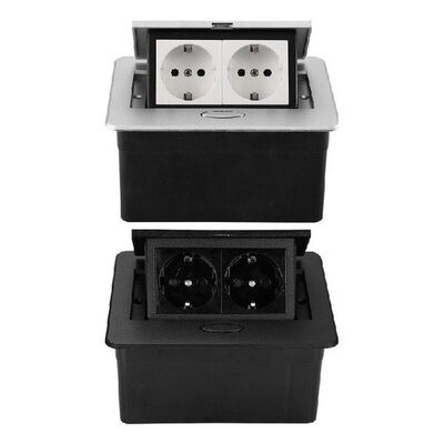 Desktop for Pop Up EU Socket with 2 Outlets Aluminum Alloy