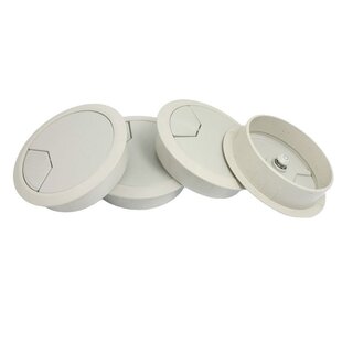 4 Pcs 80mm Gray Computer Desk Table Counter Top Cable Wire P