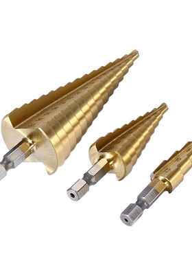 3 Pcs Stepped Drill Bits Hex Shank H Titanium Coated 3-12mm