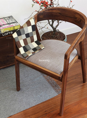 Nordic Dining Chairs Kitchen Furniture Solid Wood Fabric