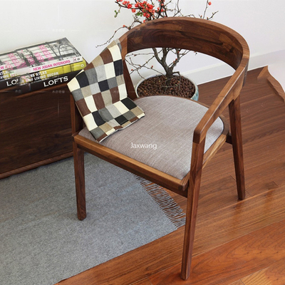 Nordic Dining Chairs Kitchen Furniture Solid Wood Fabric