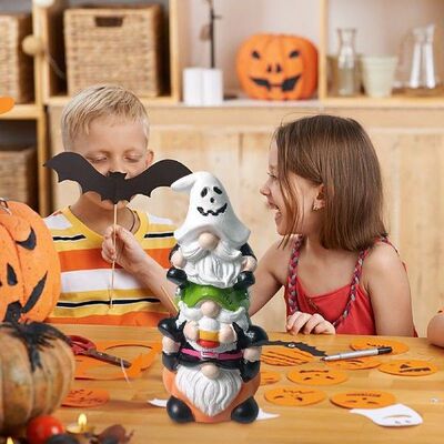 Gnome Garden Set for outside Halloween Stacked Arhat Gnome
