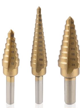 Titanium Step Drill Bit Speed | 3-Piece | Total 28 Sizes