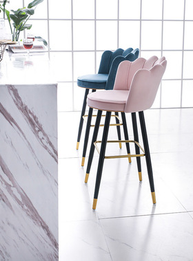 Nordic Bar Stool Light Luxury Armchair Modern Bar Stools