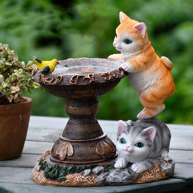 Garden LED Solar Lights Rabbit Cats Statue Sculptures图片