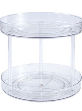 Double Layer Transparent Kitchen Turntable Spice Organizer