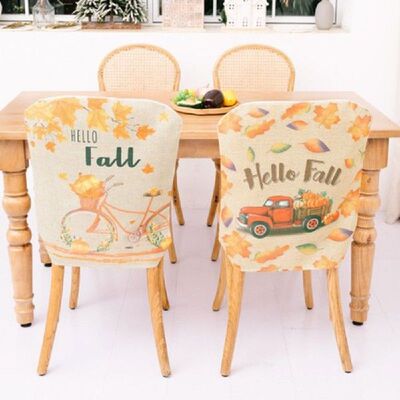 Harvest Festival Chair Cover Thanksgiving Day Chair Cover
