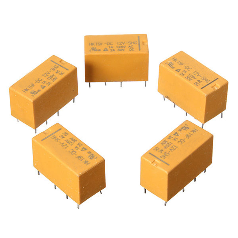 5 Pcs DC12V SHG Coil DPDT 8 Pin 2NO 2NC Mini Power Relays PC