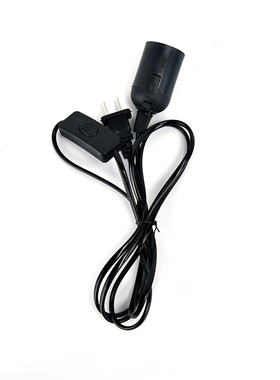 Power Cord 1.8m Cable E27 Lamp Bases Round Plug With Switch