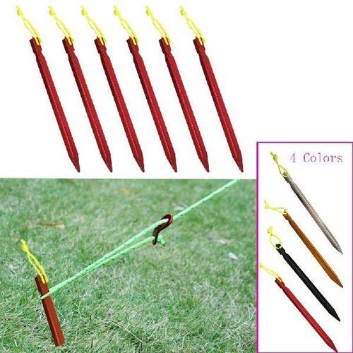 Tent Pegs 18cm Aluminum Tent Stake with Rope Outdoor Tent