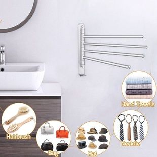 Pole Black Rod Rack Revolving Portable Towel