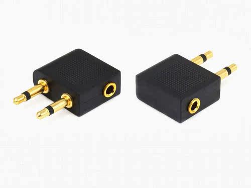 2 x 3.5mm Plug to 3.5mm Plug Splitter Adaptor - (Right Angle
