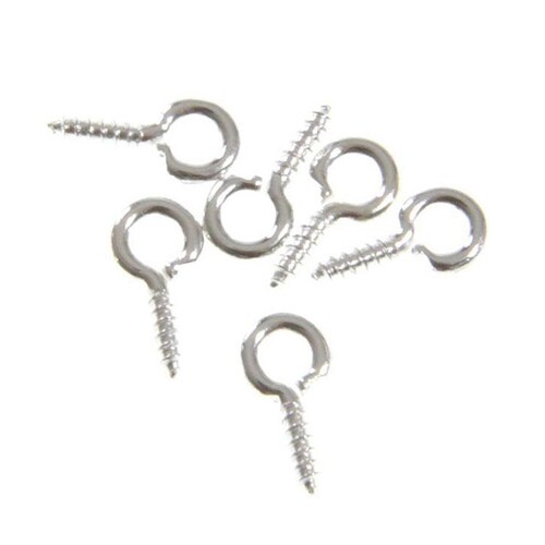 100 screw establishment fimo rod 10mm - Silver
