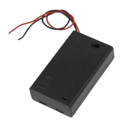 Two Wire Leads ON/OFF Switch Black 3 x 1.5V AAA Battery Hold