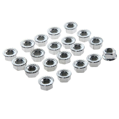 Silver 20 x Flanged Flange Wheel Axle Nuts for Bicycle Bike