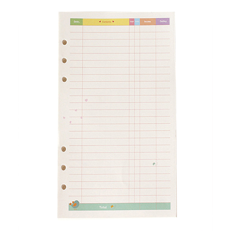 A6 colorful diary refills spiral replace loose leaf statione