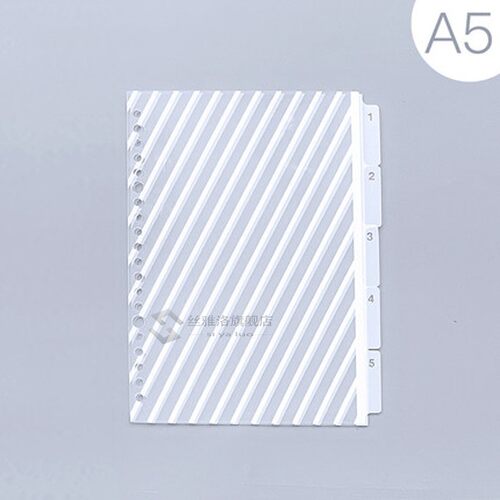 5 Sheets/pack A5/B5/A4 Binder Index Dividers Creative Classi