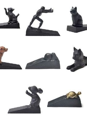 Vintage Cast Iron Animal Door Stop Wedge Doorstop by