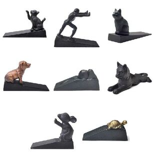 Vintage Cast Iron Animal Door Stop Wedge Doorstop by