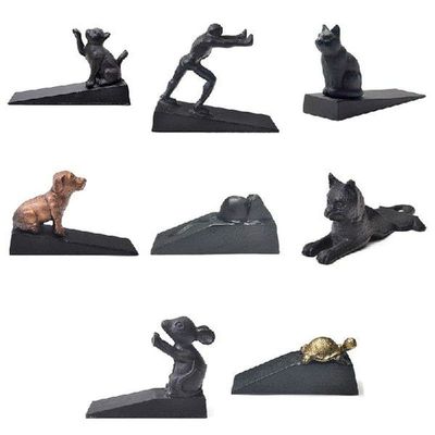 Vintage Cast Iron Animal Door Stop Wedge Doorstop by