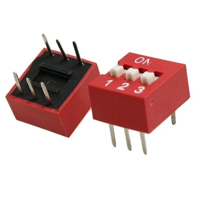 10 Pcs 2.54mm Pitch 3 Positions 6 Pin Red DIP Switch 3P