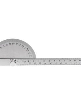 0-180 Degree Angle Ruler Round Head Rotary Protractor Tool L
