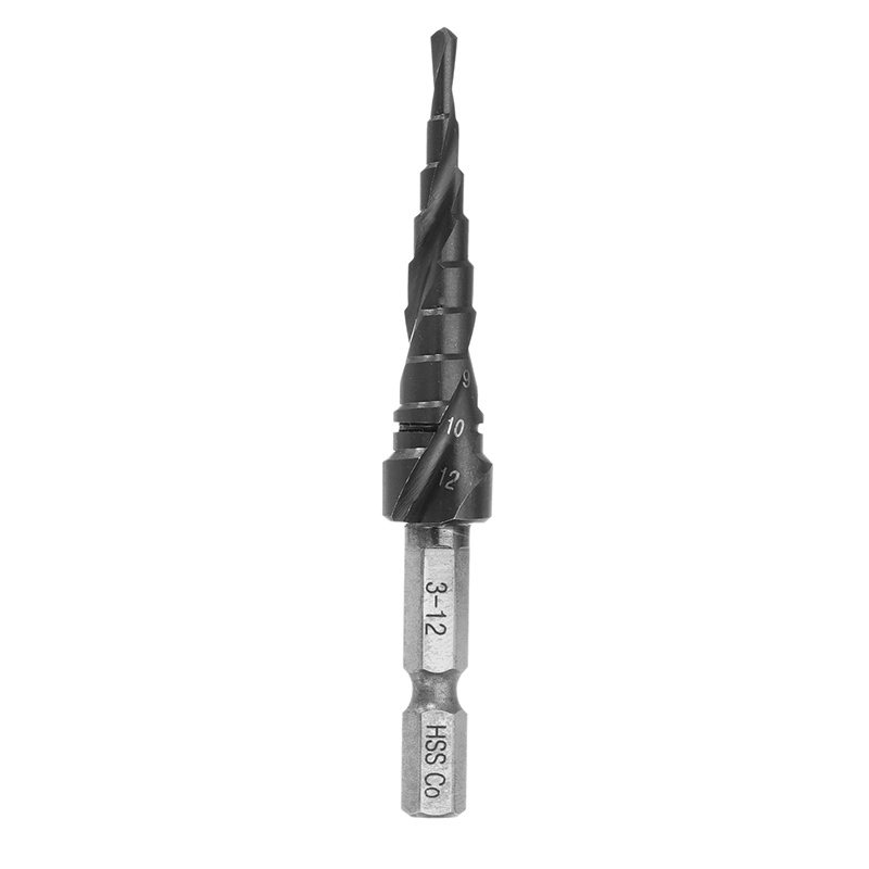 HRC89 AlTiN Coating Step Drill Bit 3-12mm HSS M35 Cobalt Ste