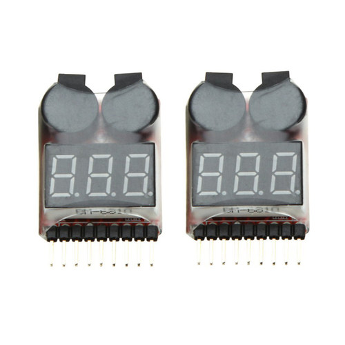 2Pcs 1-8S Indicator RC Li-ion Lipo Battery Tester Low Voltag