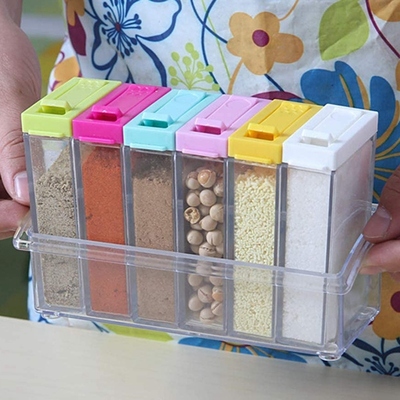 Hot 6 Case Spice Shaker Jars Plastic Salt and Pepper