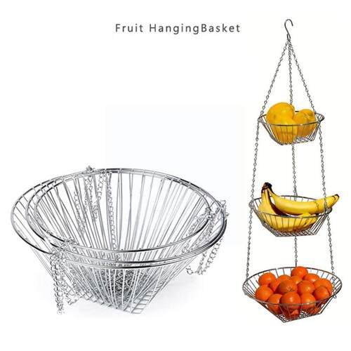 74cm Fruits Basket 3 Layer Storage Basket Shelves Fruit