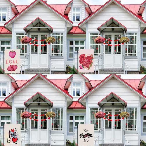 Wedding Party Engagement Flag Garden Flag Heart Flag Day