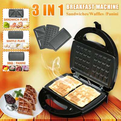 3 in 1 Waffle Maker Sandwich Machine 220V 750W Electric