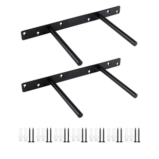 Promotion! 2 Pcs 12 Inch Black Floating Shelf Bracket Blind