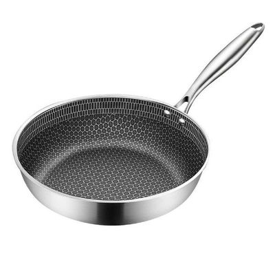 Frying Pans 304 Stainless Steel Skillet Wok Pan Induction