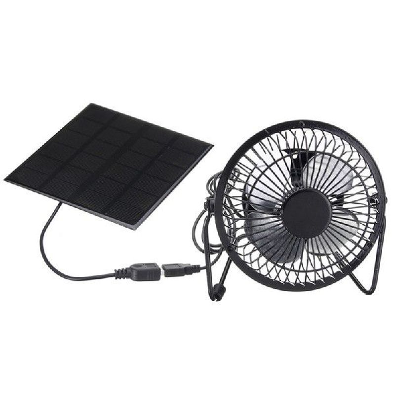 Mini Solar Panel Powered Ventilator Fan Portable 5W 4 Inch