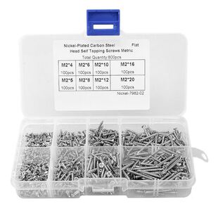 800Pcs Self Tapping Screw Assortment Kit Lock Nut Thread Nai