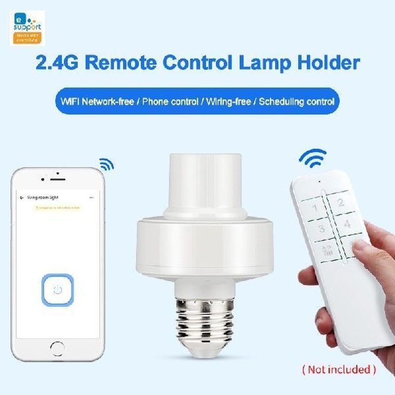 WiFi Smart Bulb Socket Adapter LED Lamp Holder E27 Voice