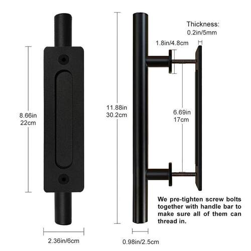 Black American Aluminium Alloy Door Handles Wardrobe Drawer