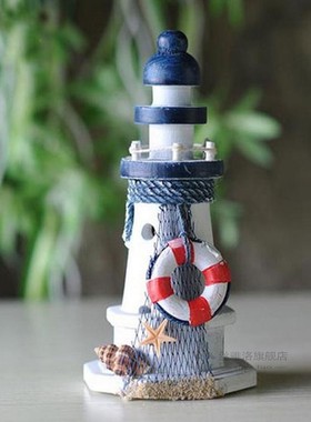 Starfish Shells Red Lifebouy Nautical Decor Wooden Lighthous