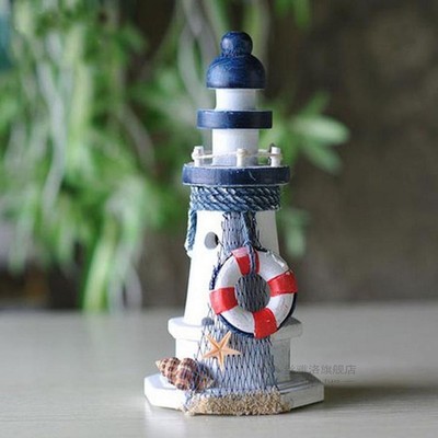 Starfish Shells Red Lifebouy Nautical Decor Wooden Lighthous