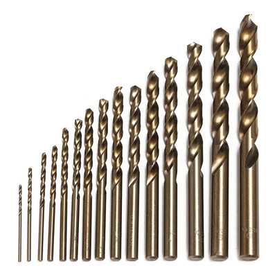 15pcs Cobalt Twist Drill Bits M35 HSS-Co Steel Straight Shan