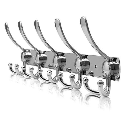 10 Hooks Stainless Steel Coat Rack Wall Door Mounted Hanger
