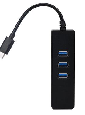USB 3.1 Type C 3 Ports USB 3.0 Hub With Ethernet Network LAN
