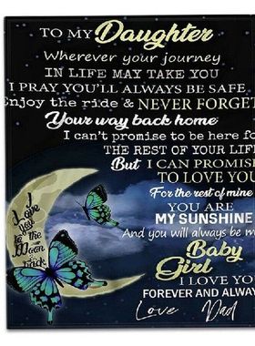 Plush Letter Blanket to My Daughter Gifts Personalized Home