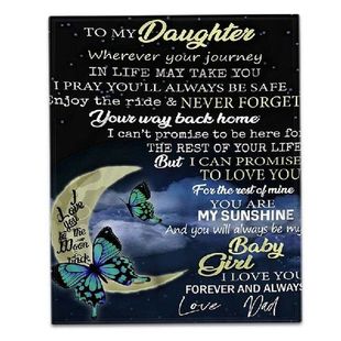 Plush Letter Blanket to My Daughter Gifts Personalized Home