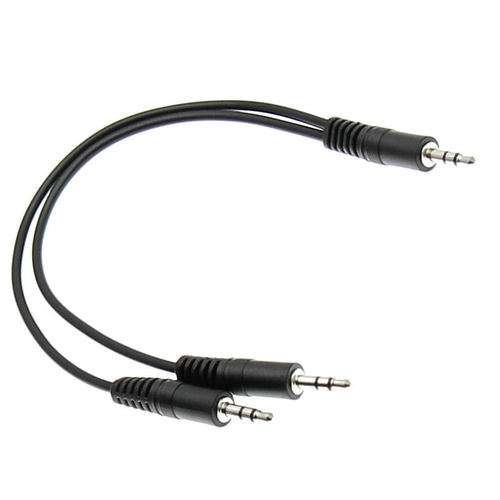 3.5mm Audio Cable 1 To 2 Splitter 3.5MM Jack Male To Male Bl