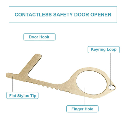 Contactless Safety Door Opener Brass Key Handle Clean Hygien